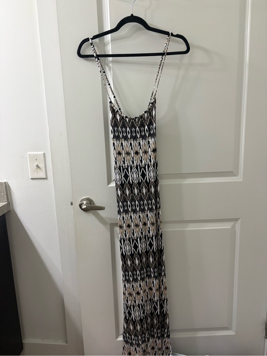 Lascana Dresses & Skirts - Spaghetti-Strap Maxi Dress in Black, White & Tan